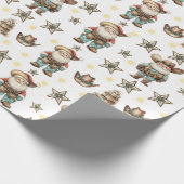 Westerne kerstman cadeaupapier (Hoek)