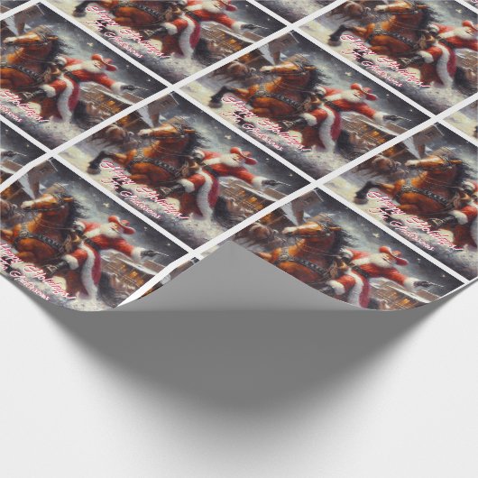 Westerne kerstman en Pistool kerst Cadeaupapier (Hoek)