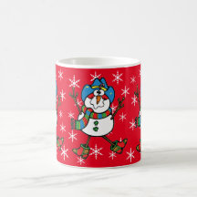 Westerne kerstman met cowboy Snowman op rood