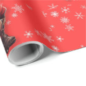 Westerne Kerstman op Horse Wrapping papier (Rol Hoek)