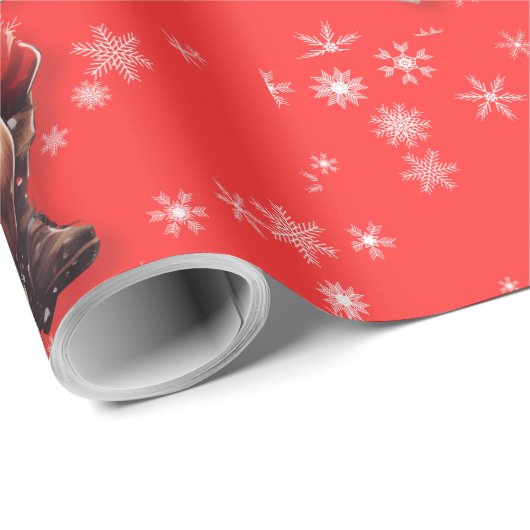 Westerne Kerstman op Horse Wrapping papier (Rol Hoek)