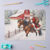 Westerne Kerstman te paard Country Christmas Tissuepapier (Craft)