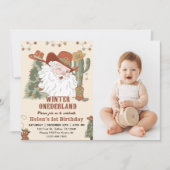 Westerne Kerstman Winter Onederland Kerstdag Kaart (Voorkant)