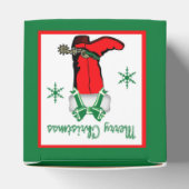 Westerne Kerstmis Cowboy Boot Gift of Favor Box Bedankdoosjes (Bovenkant)