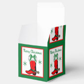 Westerne Kerstmis Cowboy Boot Gift of Favor Box Bedankdoosjes (Geopend)