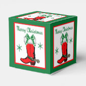 Westerne Kerstmis Cowboy Boot Gift of Favor Box Bedankdoosjes (Achterkant)