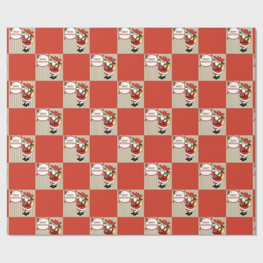 Westerne Kerstmis Cowboy Santa Cadeaupapier (Vlak)