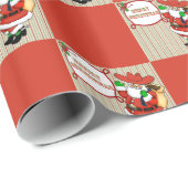Westerne Kerstmis Cowboy Santa Cadeaupapier (Rol Hoek)