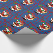 Westerne Kerstmis Cowboy Santa Cadeaupapier (Hoek)