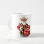 Westerne Kerstmis Cowboy Santa Koffiemok (Voorkant links)