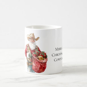 Westerne Kerstmis Cowboy Santa Koffiemok