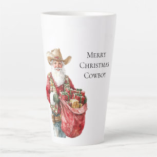Westerne Kerstmis Cowboy Santa Latte Mok
