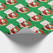 Westerne Kerstmis Cowboy Santa Makin 'A Lijst Cadeaupapier (Hoek)