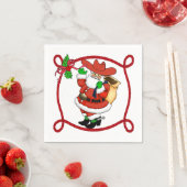 Westerne Kerstmis Cowboy Santa met touwrand Servetten (Insitu)