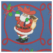 Westerne Kerstmis Cowboy Santa Stof (Close Up)