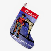 Westerne kerststaart cowboy met paard kleine kerstsok (Voorkant (Hangend))