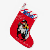 Westerne kerststaart Cowboy Mutton Buster Kleine Kerstsok (Voorkant (Hangend))