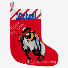 Westerne kerststaart Cowboy Mutton Buster Kleine Kerstsok