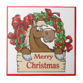 Westerne kersttong met grote borden tegeltje (Voorkant)