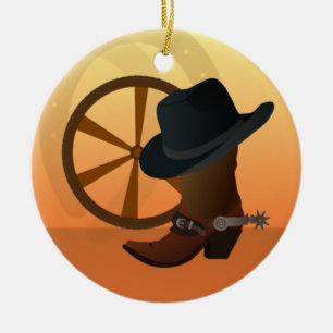 Westerne kerstversiering van Cowboy Keramisch Ornament