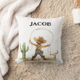 Westerne kinderkamer decor, gepersonaliseerde cowb kussen