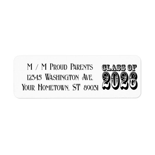 Westerne klasse van 2026 Afstuderen Etiket (Voorkant)