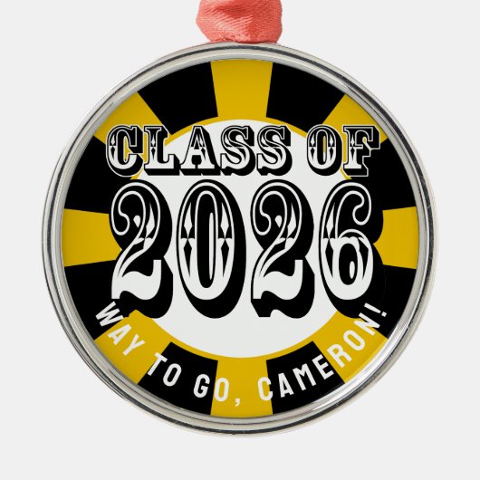 Westerne klasse van 2026 Afstuderen Metalen Ornament (Voorkant)