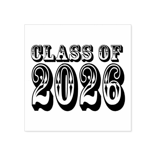 Westerne klasse van 2026 Afstuderen Rubberstempel (Afrduk)