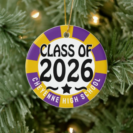 Westerne Klasse van 2026 Foto Afstuderen Keramisch Ornament (Boom)
