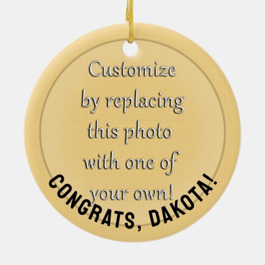 Westerne Klasse van 2026 Foto Afstuderen Keramisch Ornament (Achterkant)