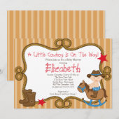 Westerne kleine Cowboy Baby Shower-uitvindingen Kaart (Voorkant / Achterkant)