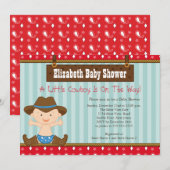 Westerne kleine Cowboy Baby Shower-uitvindingen Kaart (Voorkant / Achterkant)
