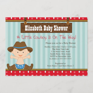 Westerne kleine Cowboy Baby Shower-uitvindingen Kaart