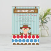 Westerne kleine Cowboy Baby Shower-uitvindingen Kaart (Staand voorkant)