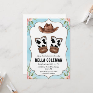 westerne kleine cowboy babyshower uitnodigingen