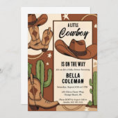 westerne kleine cowboy babyshower uitnodigingen (Voorkant / Achterkant)