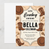 westerne kleine cowboy babyshower uitnodigingen (Voorkant / Achterkant)