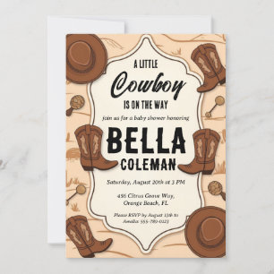 westerne kleine cowboy babyshower uitnodigingen