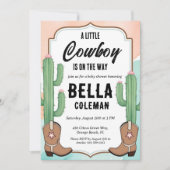 westerne kleine cowboy babyshower uitnodigingen (Voorkant)