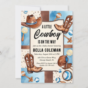 westerne kleine cowboy babyshower uitnodigingen