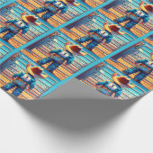 Westerne kleine cowboy eerste verjaardag rodeo cus cadeaupapier (Hoek)