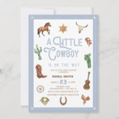 Westerne kleine cowboy foto baby boy shower kaart (Voorkant)