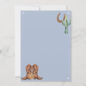 Westerne kleine cowboy foto baby boy shower kaart (Achterkant)