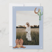 Westerne kleine cowboy foto baby boy shower kaart (Achterkant)