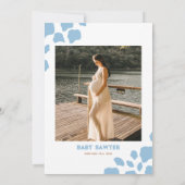 Westerne kleine cowboy foto baby boy shower kaart (Achterkant)