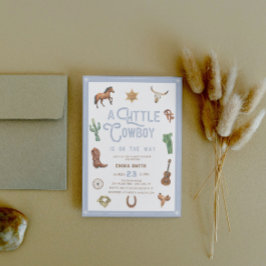 Westerne kleine cowboy foto baby boy shower kaart