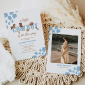 Westerne kleine cowboy foto baby boy shower kaart