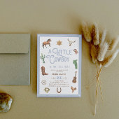 Westerne kleine cowboy foto baby boy shower kaart