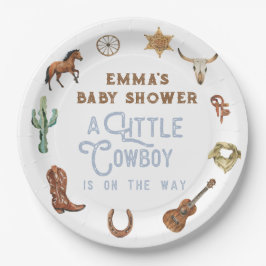 Westerne kleine cowboy foto Baby shower Papieren Bordje