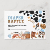 Westerne Kleine Cowboy Rodeo Party Luier Raffle Informatiekaartje (Voorkant)